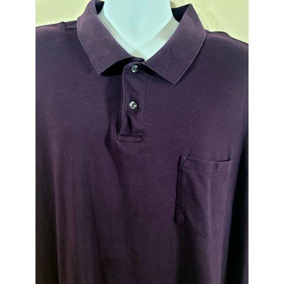 Roundtree Yorke Purple 2 Button Collar Henley Shirt 4XT Lightweight Long Sleeve - Picture 3 of 4